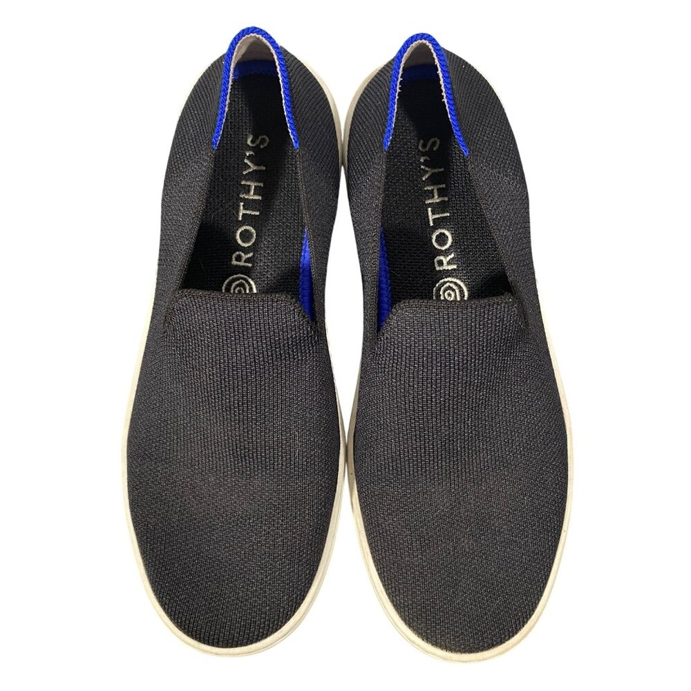 Rothys Womens Slip-On Black/ dark navy Sneakers Size 6